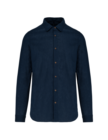 K-KA588-MEN'S LONG SLEEVE LINEN AND COTTON SHIRT